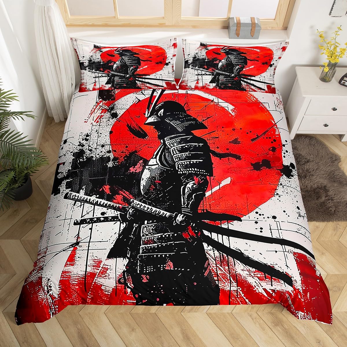 Amazon.com: Samurai Duvet Cover Set Twin Size,Japanese Style